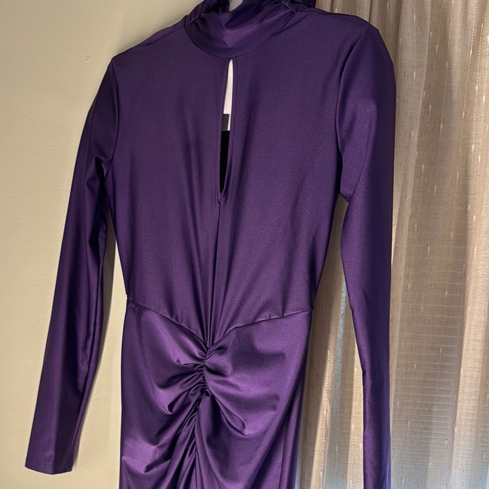 Elegant Purple Long Sleeve Dress
